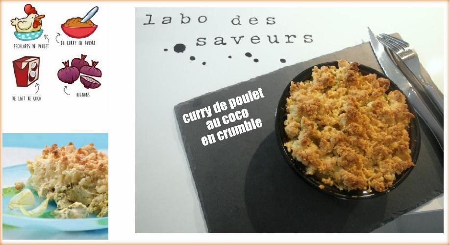 Curry de poulet au coco en crumble
