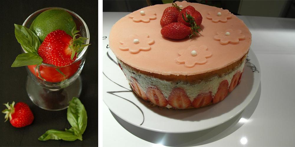  Fraisier à ma façon : croustillant, citron et basilic 
