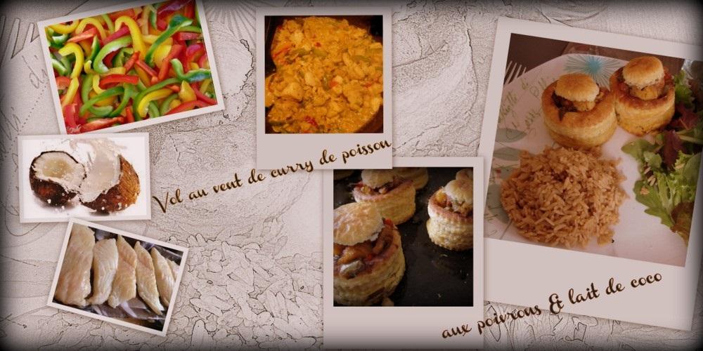  Vol au vent de curry de poisson aux poivrons et lait de coco